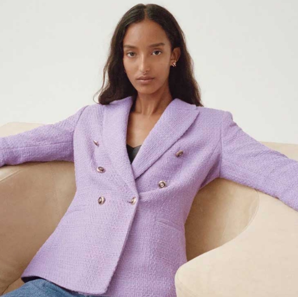 Zara double breasted tailored blazer